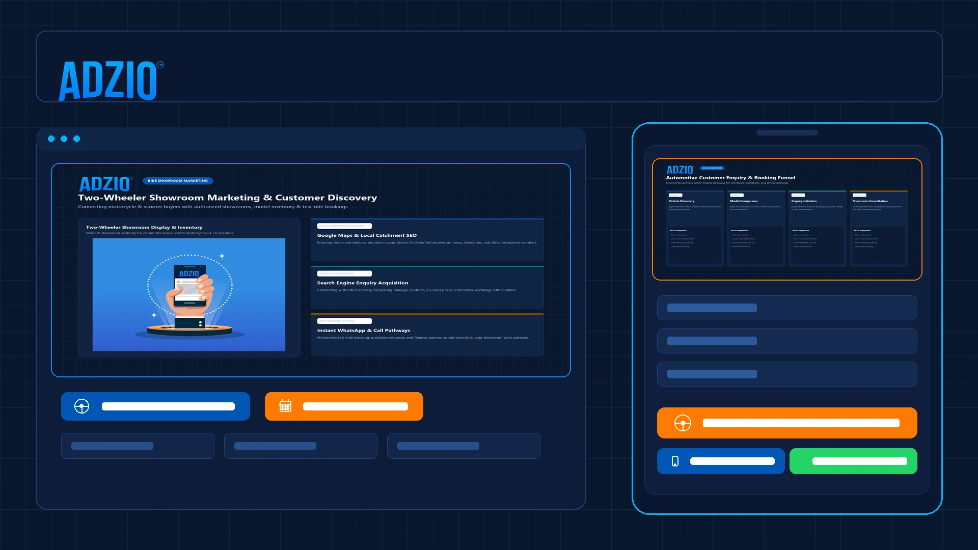 Dedicated automobile test drive landing page and mobile conversion interface